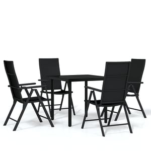 

vidaXL 5 Piece Garden Dining Set Black