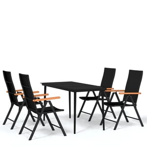 

vidaXL 5 Piece Garden Dining Set Black