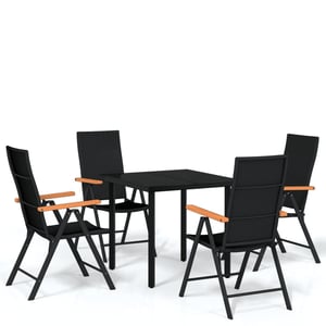 

vidaXL 5 Piece Garden Dining Set Black