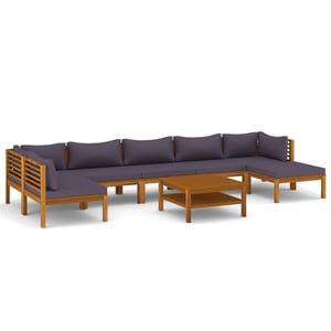 

vidaXL 8 Piece Garden Lounge Set with Cushion Solid Acacia Wood
