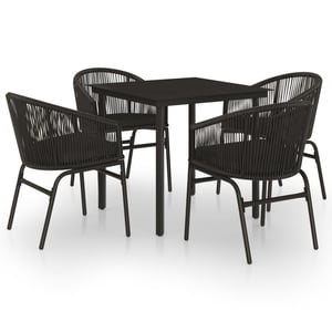 

vidaXL 5 Piece Garden Dining Set Black