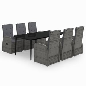 

vidaXL 7 Piece Garden Dining Set with Cushions Grey