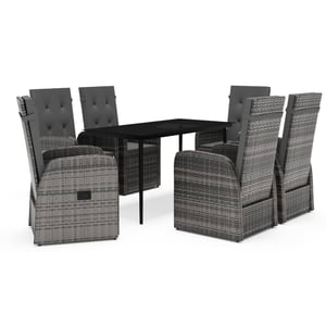 

vidaXL 7 Piece Garden Dining Set with Cushions Grey
