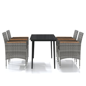 

vidaXL 5 Piece Garden Dining Set with Cushions Grey and Black