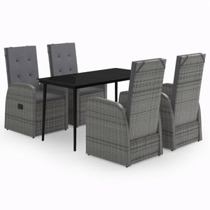 

vidaXL 5 Piece Garden Dining Set with Cushions Grey