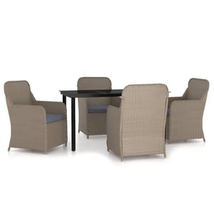 

vidaXL 5 Piece Garden Dining Set with Cushions Brown