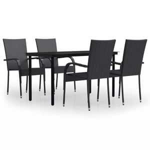 

vidaXL 5 Piece Outdoor Dining Set Black