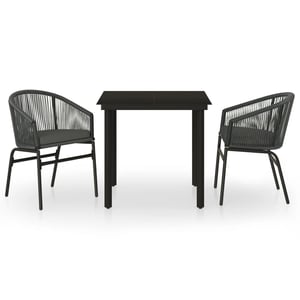 

vidaXL 3 Piece Garden Dining Set Anthracite