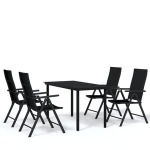 

vidaXL 5 Piece Garden Dining Set Black