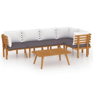 

vidaXL 6 Piece Garden Lounge Set with Cushions Solid Acacia Wood