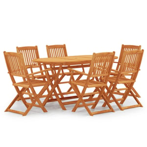 

vidaXL 7 Piece Folding Outdoor Dining Set Solid Eucalyptus Wood