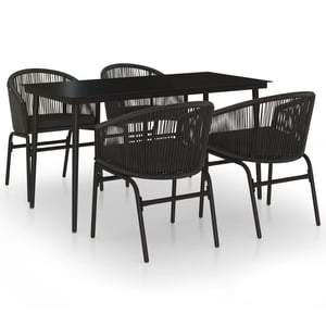 

vidaXL 5 Piece Garden Dining Set Black