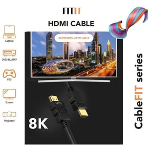 

FITIT HDMI Cable 8K 2M, HDMI 2.1 High Speed 18Gbps 4K@120Hz, 8K @ 60Hz Ultra HDMI Certified, HDR 3D 8K HDMI to HDMI Video Cable Compatible with MacBook Pro, Playstation PS5/4 Switch TV Xbox Projector