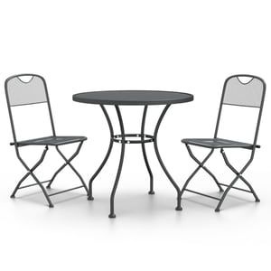 

vidaXL 3 Piece Garden Dining Set Expanded Metal Mesh Anthracite