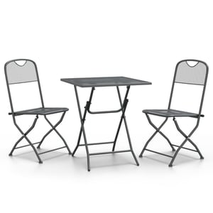 

vidaXL 3 Piece Garden Dining Set Expanded Metal Mesh Anthracite