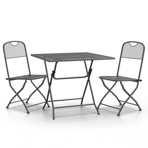 

vidaXL 3 Piece Garden Dining Set Expanded Metal Mesh Anthracite