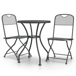 

vidaXL 3 Piece Garden Dining Set Expanded Metal Mesh Anthracite