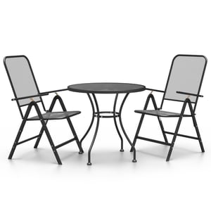 

vidaXL 3 Piece Garden Dining Set Expanded Metal Mesh Anthracite