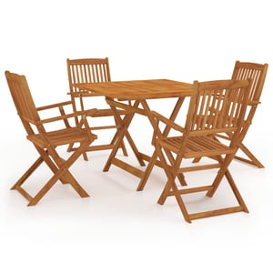 

vidaXL 5 Piece Folding Garden Dining Set Solid Acacia Wood
