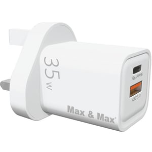 

Max & Max DCUK35W-W GaN Dual port charger 35Watts White