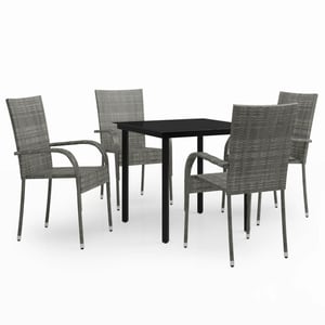 

vidaXL 5 Piece Garden Dining Set Grey and Black