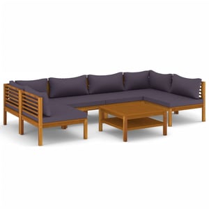 

vidaXL 7 Piece Garden Lounge Set with Cushion Solid Acacia Wood