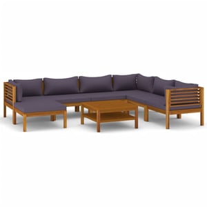 

vidaXL 8 Piece Garden Lounge Set with Cushion Solid Acacia Wood