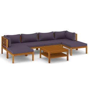 

vidaXL 7 Piece Garden Lounge Set with Cushion Solid Acacia Wood