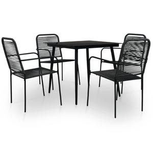 

vidaXL 5 Piece Garden Dining Set Cotton Rope and Steel Black