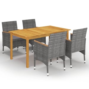 

vidaXL 5 Piece Garden Dining Set Grey