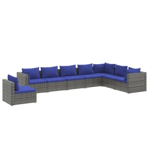 

vidaXL 8 Piece Garden Lounge Set with Cushions Poly Rattan Grey