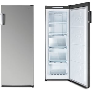 CHiQ 220 Liter Upright Freezer, No Frost, Reversible Doors, Fast Freezing, Vertical Handle, Big Drawers, Electronic Control, Silver - CSF220NSK1