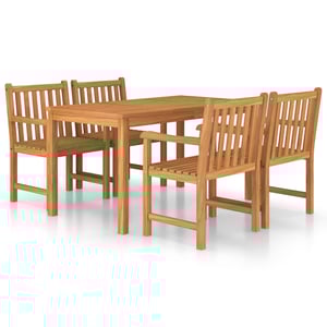 

vidaXL 5 Piece Garden Dining Set Solid Teak Wood