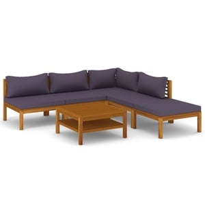 

vidaXL 6 Piece Garden Lounge Set with Cushion Solid Acacia Wood