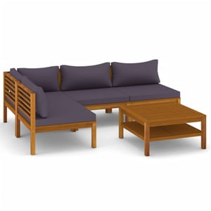 

vidaXL 5 Piece Garden Lounge Set with Cushion Solid Acacia Wood