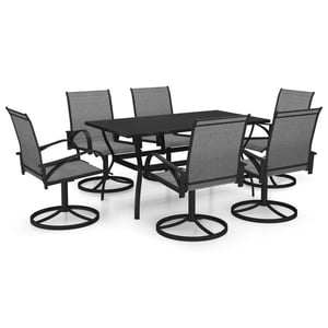 

vidaXL 7 Piece Garden Dining Set Textilene and Steel