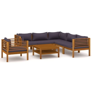 

vidaXL 7 Piece Garden Lounge Set with Cushion Solid Acacia Wood