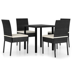 

vidaXL 5 Piece Garden Dining Set Poly Rattan Black