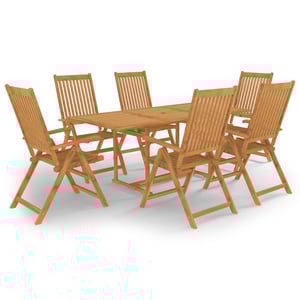 

vidaXL 7 Piece Garden Dining Set Solid Teak Wood