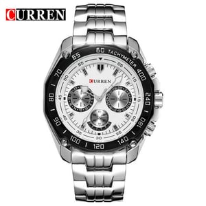 

Curren CRN8077S-SLVR/WHT-Classic Elegant Men's Watch