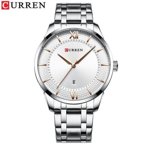 

Curren CRN8356-SLVR/WHT-Multifunctional Calendar Waterproof Quartz Wristwatch