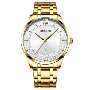 

Curren CRN8356-GLD/WHT-Multifunctional Calendar Waterproof Quartz Wristwatch