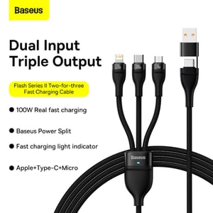 

Baseus Flash Series II Multi USB Cable 1.2m Black