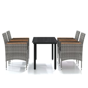 

vidaXL 5 Piece Garden Dining Set with Cushions Grey and Black
