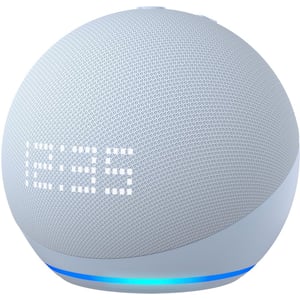 Amazon Echo Dot 5th Gen with Clock Smart Speaker with Alexa - Cloud Blue