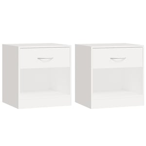 

vidaXL Nightstand 2 pcs with Drawer White