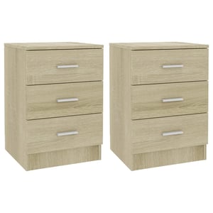 

vidaXL Bedside Cabinets 2 pcs Sonoma Oak 38x35x56 cm Engineered Wood