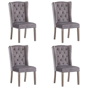 

vidaXL Dining Chairs 4 pcs Grey Velvet