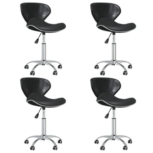 

vidaXL Swivel Dining Chairs 4 pcs Black Faux Leather