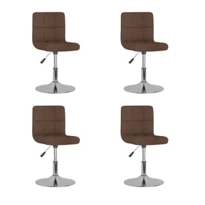 

vidaXL Swivel Dining Chairs 4 pcs Brown Fabric